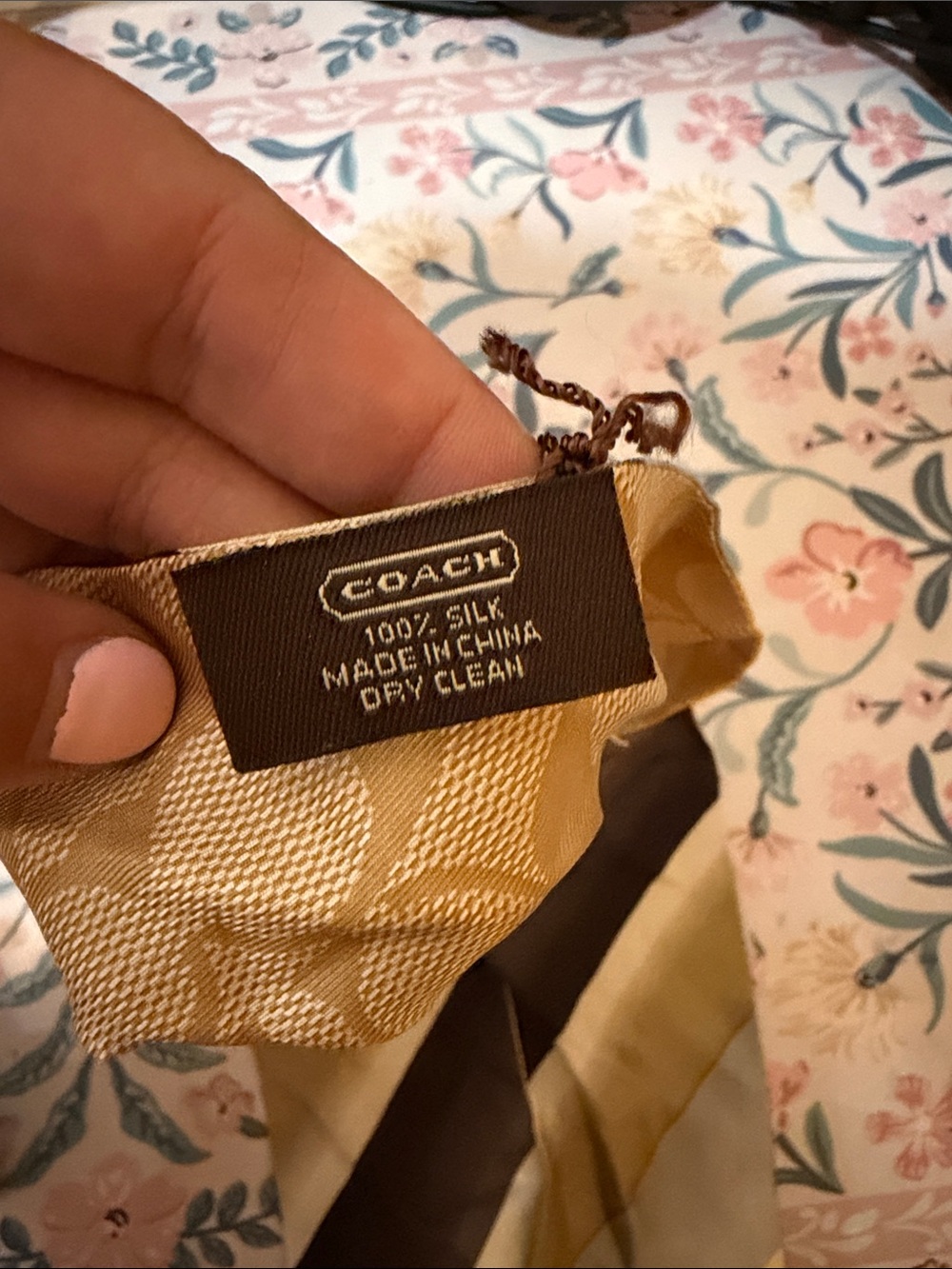 Coach Reversible Yellow & Brown Silk Twilly - Picture 4 of 6